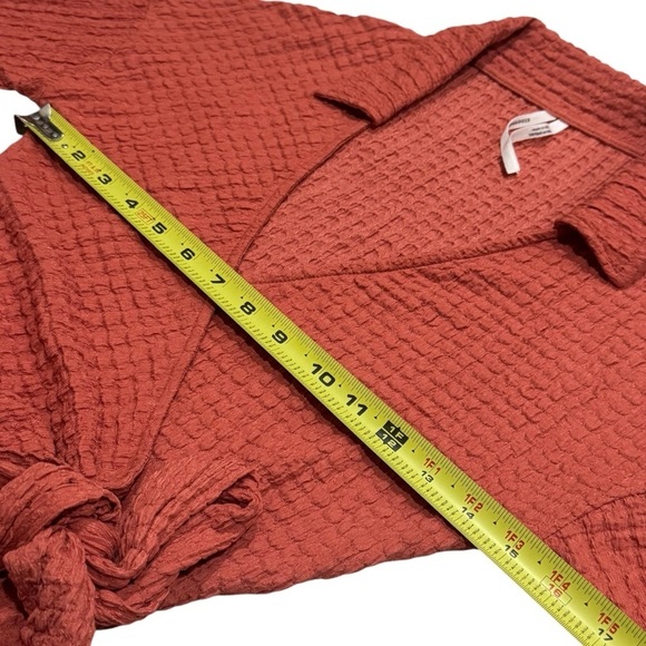 Anthropologie Waffle Wrap Midi Dress Orange Women’s Size XXS - Picture 10 of 11